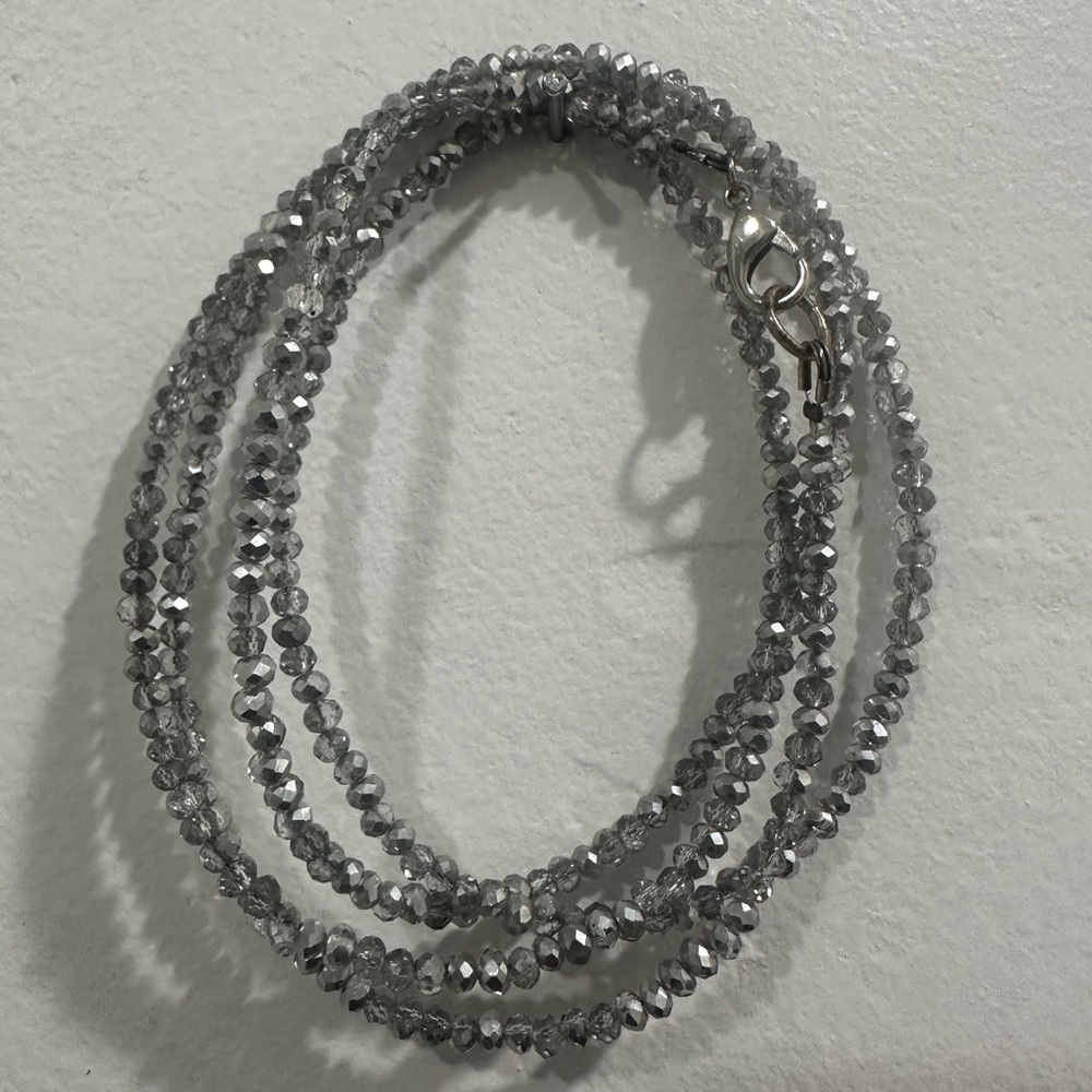 Elegant Silver Beaded Necklace